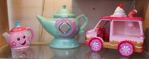 lot 58 image: Previously loved teapots they both worked when postedand ice cream truck