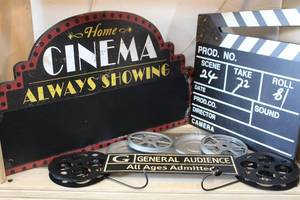 lot 75 image: Movie theme props for wall decor