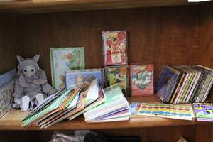 lot 215 image: porcelain bunny and CDs and a mixed lot of cards see all pics