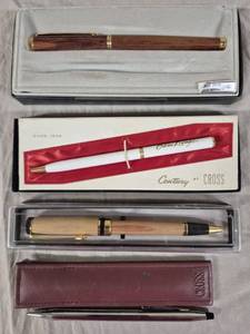 lot 288 image: 4 vintage CROSS pens wboxes or case