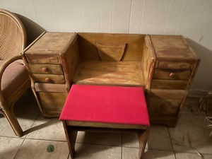 lot 254 image: Vanity and stool missing the mirror