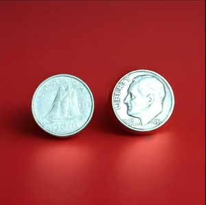 lot 23 image: 1951 &amp 1962 American &amp Canadian Silver Dimes
