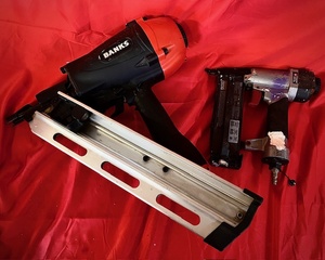 lot 35 image: Banks Pneumatic Nail Gun &amp Porter Cable Pneumatic Finishing Nailer