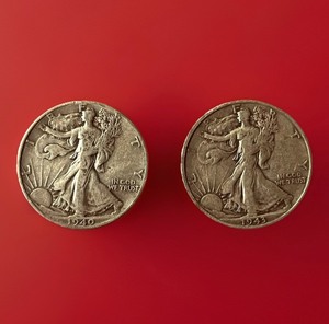 lot 24 image: 1940 &amp 1943 Walking Liberty Silver Half Dollars
