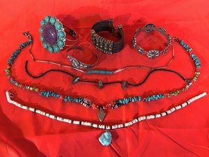 lot 77 image: Lot or Eight (8) Pieces of Indian Made Jewelry