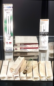 lot 93 image: Feit Electric 15-Watt Soft White 2700K T6 Dimmable 145V E12 Light Bulb (Lot of 9) W Sylvania &amp Hygrade Flourescent &amp GE &nbspHalongen Lamp Replacement Bulbs