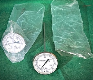 lot 123 image: Two (2) Weksler 2 Dial Size Bi-Metal Thermometers
