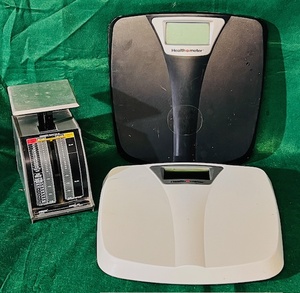 lot 139 image: Two (2) Digital Health O Meter Bathroom Scales &amp Pelouze Postal Scale