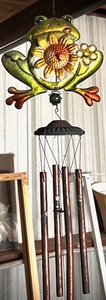 lot 127 image: Colorful Frog Windchimes WWindmilling Sunflower