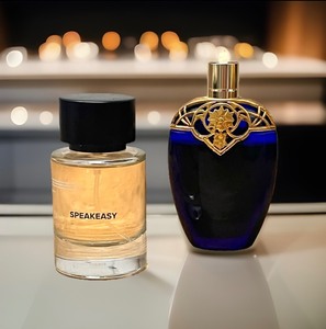 lot 154 image: Blind Barbers Speakeasy Eau de Parfum &amp Avons Mesmerize in Cobalt Blue Bottle