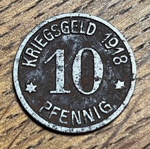 lot 176 image: 1918 German 10 Pfennig Coin