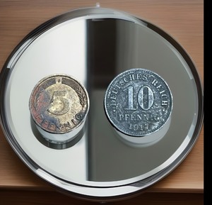 lot 179 image: 1950 Five Pfennig &amp 1917 Ten Pfennig German Coins