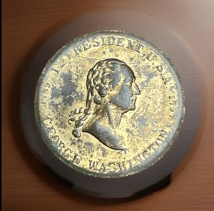 lot 182 image: 19th Century (1800s)George Washington American Fabious Scovill Token.