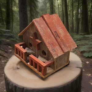 lot 201 image: Rustic Texas Star Birdhouse
