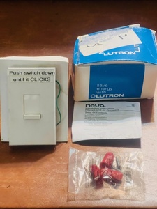 lot 243 image: Lutron N-1000-WH Single Pole Incandescent Slide Dimmer 1000 watts 120VAC
