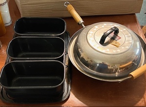 lot 223 image: Yongbao Stainless Steel Wok &amp Three (3) Container Roaster Insert