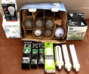 lot 227 image: Large Assortment of Regular, LED, Fluorescent, &amp Halogen Light Bulbs