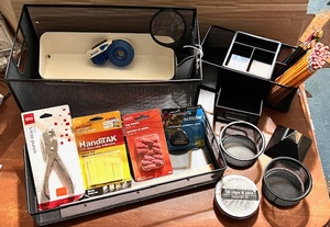 lot 261 image: Lot of New Office Supplies WVintage 1984 SEIKO Pyramid Talking Alarm Clock Black &amp Silver Quartz Japan $$