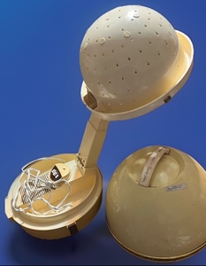 lot 264 image: Vintage Yellow Oster Professional Beauty Salon Push Button Hair Dryer Model 267
