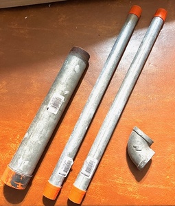 lot 269 image: One (1) 1-12 x 12 Galvanized Steel Pipe Nipple, Two (2) 34 x 18 Galvanized Steel Pipe, &amp One (1) 90 Degree Elbow
