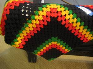 lot 72 image: blackredyellow quilt unknown size