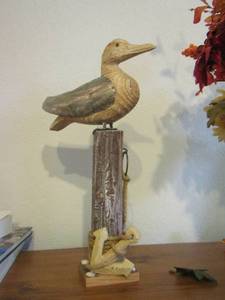 lot 97 image: Wooden Duck statue