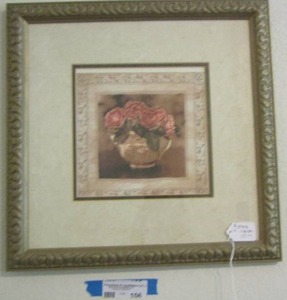 lot 106 image: Framed floral art