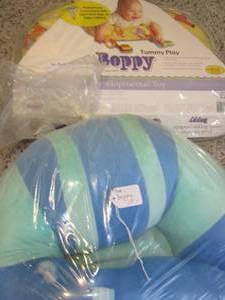 lot 123 image: tommy play boppy, blue boppy pillow