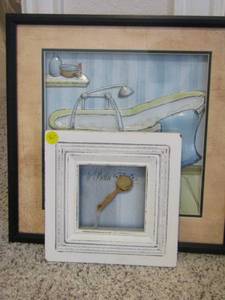 lot 125 image: small baby rattle wall art, 3d bathtub framed wall art