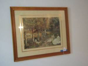 lot 29 image: Ladies Afternoon Brunch framed art 1913
