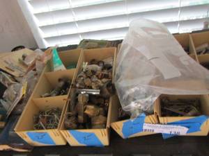 lot 138 image: Misc. lot of small water fixings and nails, bolts