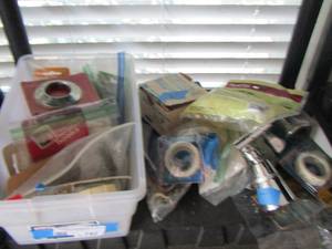 lot 142 image: Misc.LOT -   plumbing parts, brackets, latch, hardware  plus 