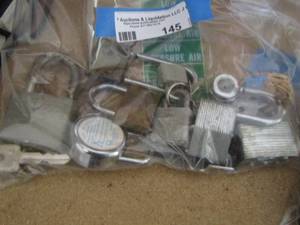 lot 145 image: bag full of various locks