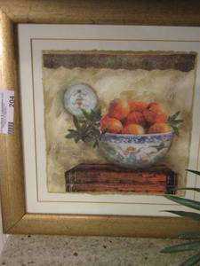 lot 204 image: fruit framed art