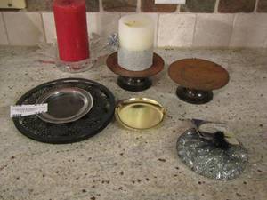 lot 214 image: candle stands and candles