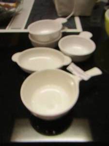 lot 217 image: Casserole dishes  SOME ARE CORNINGWARE