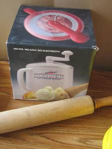 lot 170 image: rolling pin, ice cream maker