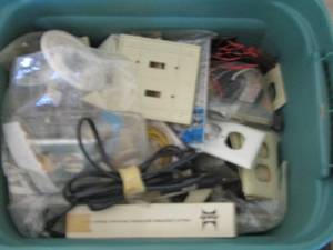 lot 179 image: tote of electrical supplies