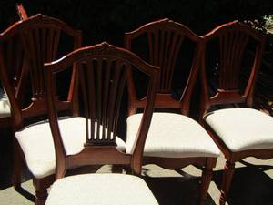 lot 134 image: BEAUTIFUL Dining Tables Chairs   QTY 8,  - theymatch the table in Lot # 28     TIMES THE MONEY