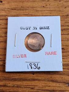 lot 3 image: 1836 Bust 12 Dime - silver and rare