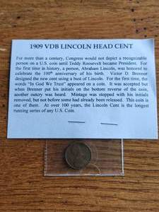 lot 48 image: 1909 VDB 1 Cent piece -Lincoln Head Cent