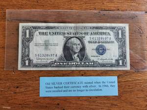 lot 116 image: 1957-B Silver Certificate $1 bank note