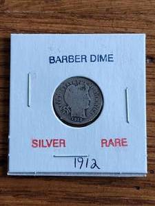 lot 128 image: 1912 Barber Dime - silver - rare