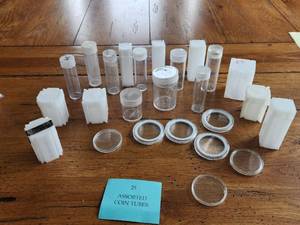 lot 45 image: Selection of 25 assorted coin tubes