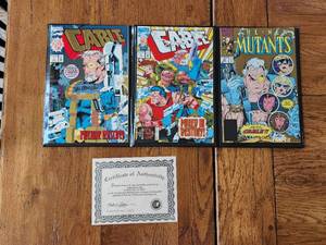 lot 63 image: Marvel Comics - Cable Collection signed by Art Thibert and Dan Patterson with C.O.A , plus #87 The New Mutants all in hard collectors fold out binder
