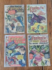 lot 27 image: Marvel Comics - Vintage 12 cent - 1960s - Fantastic Four - #s20,21,22, and 24