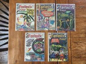 lot 40 image: Marvel Comics - Vintage 12 cent - 1960s - Fantastic Four - #s 35,36,37,38, and 39