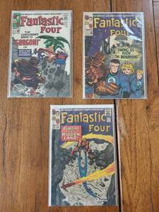 lot 49 image: Marvel Comics - Vintage 12 cent - 1960s - Fantastic Four - #s 44,45, and 47