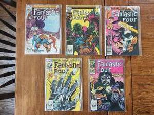 lot 96 image: Marvel Comics - Vintage 60 cent - 1980s - Fantastic Four - #s 255,256,257,258, and 259