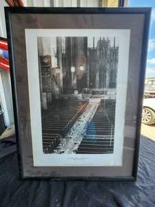 lot 159 image: Framed black and white print